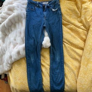 ASOS High Rise Ridley Skinny Jeans (mid blue)